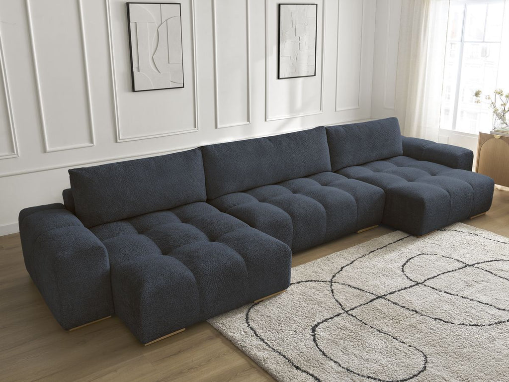 Anakin - Fixed Panoramic Sofa - Bouclé Fabric - 3 Cushions