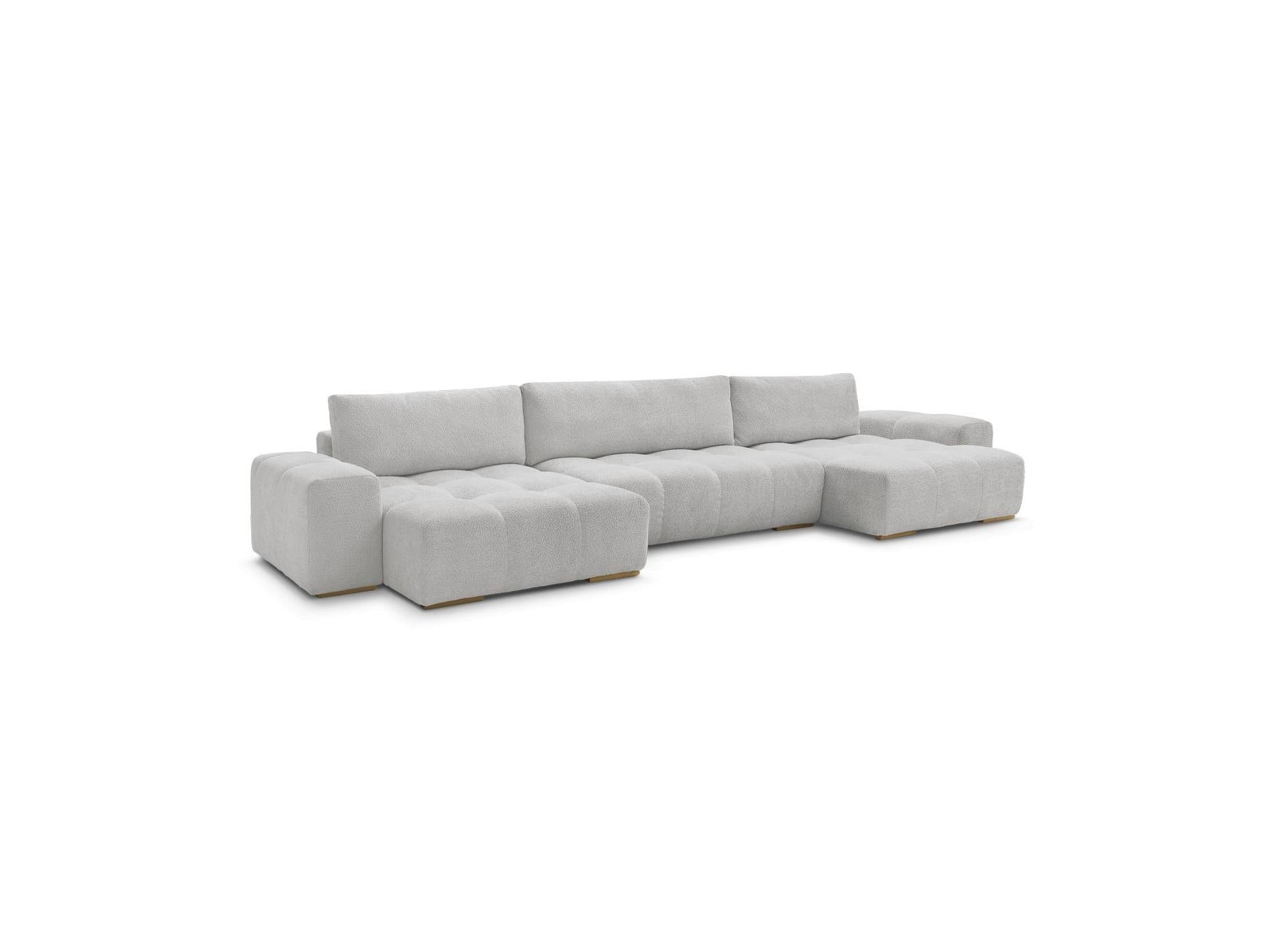 Anakin - Fixed Panoramic Sofa - Bouclé Fabric - 3 Cushions