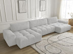Anakin - Fixed Panoramic Sofa - Bouclé Fabric - 3 Cushions