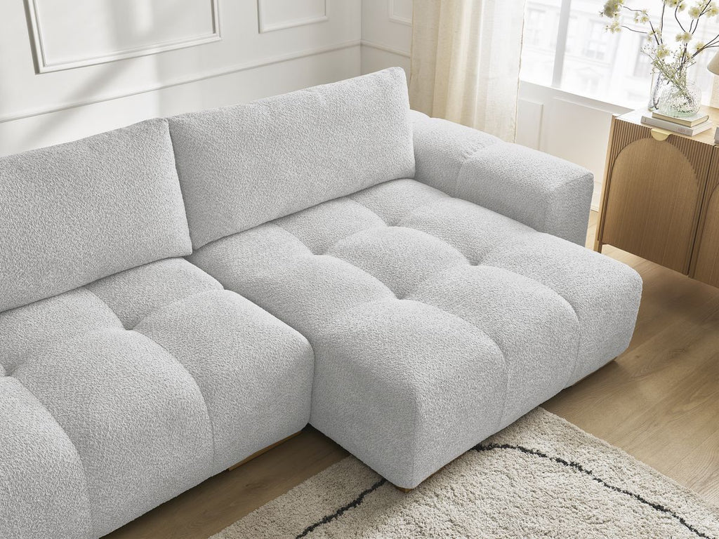 Anakin - Fixed Panoramic Sofa - Bouclé Fabric - 3 Cushions