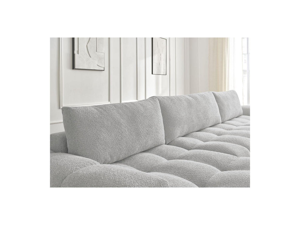 Anakin - Fixed Panoramic Sofa - Bouclé Fabric - 3 Cushions