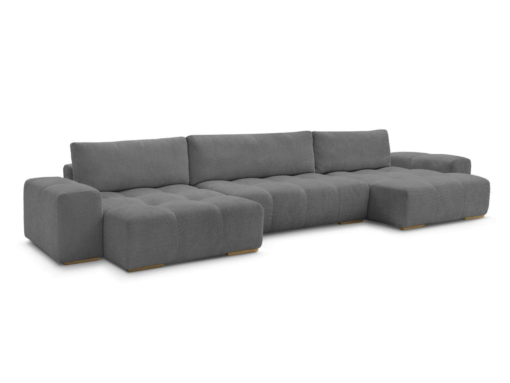Anakin - Fixed Panoramic Sofa - Bouclé Fabric - 3 Cushions