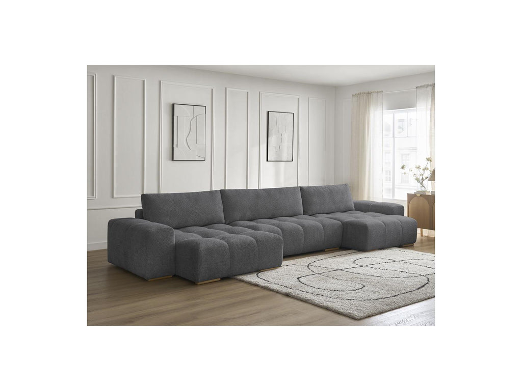 Anakin - Fixed Panoramic Sofa - Bouclé Fabric - 3 Cushions