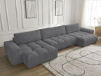 Anakin - Fixed Panoramic Sofa - Bouclé Fabric - 3 Cushions