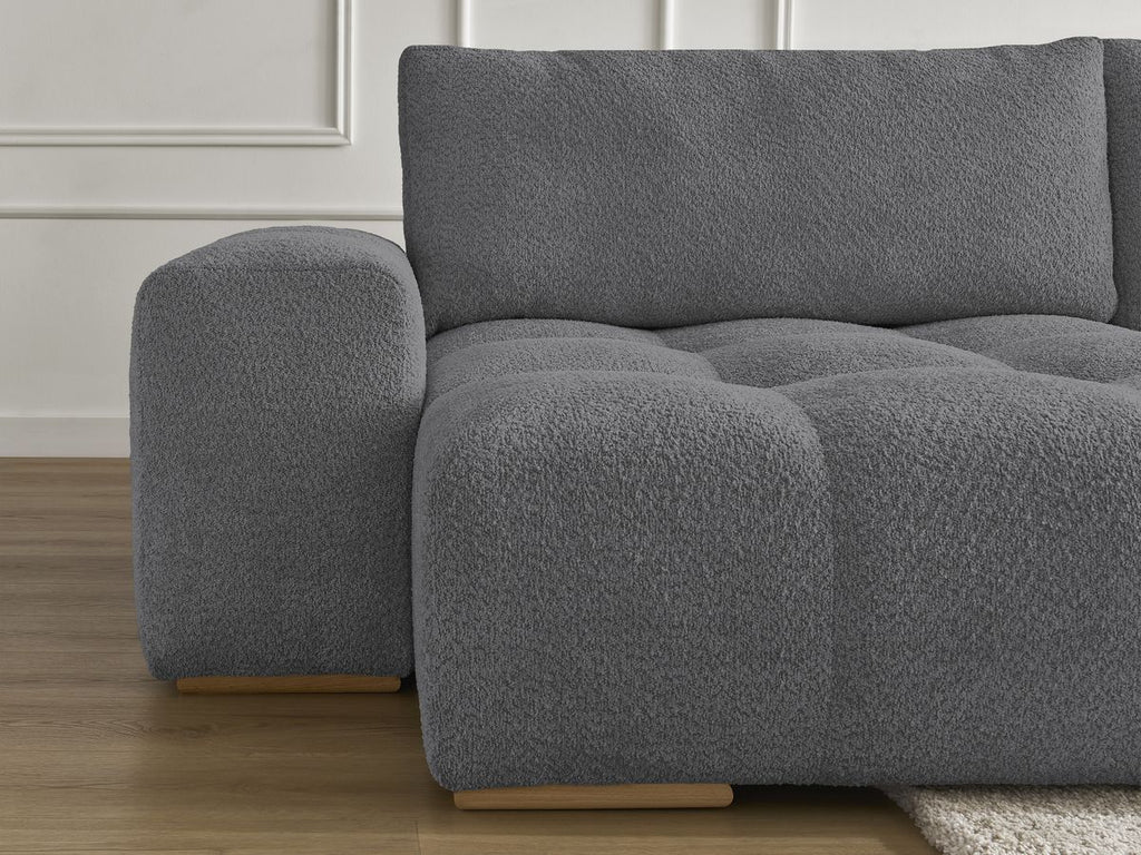 Anakin - Fixed Panoramic Sofa - Bouclé Fabric - 3 Cushions