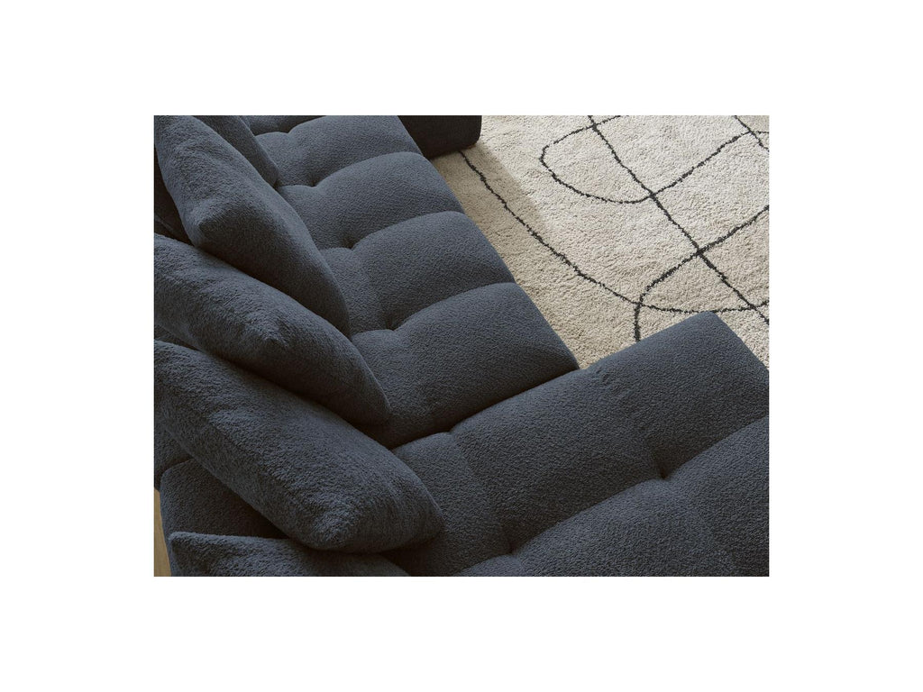 Anakin - Canapé Panoramique Fixe - Tissu Bouclette - 10 Coussins