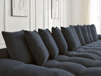 Anakin - Canapé Panoramique Fixe - Tissu Bouclette - 10 Coussins