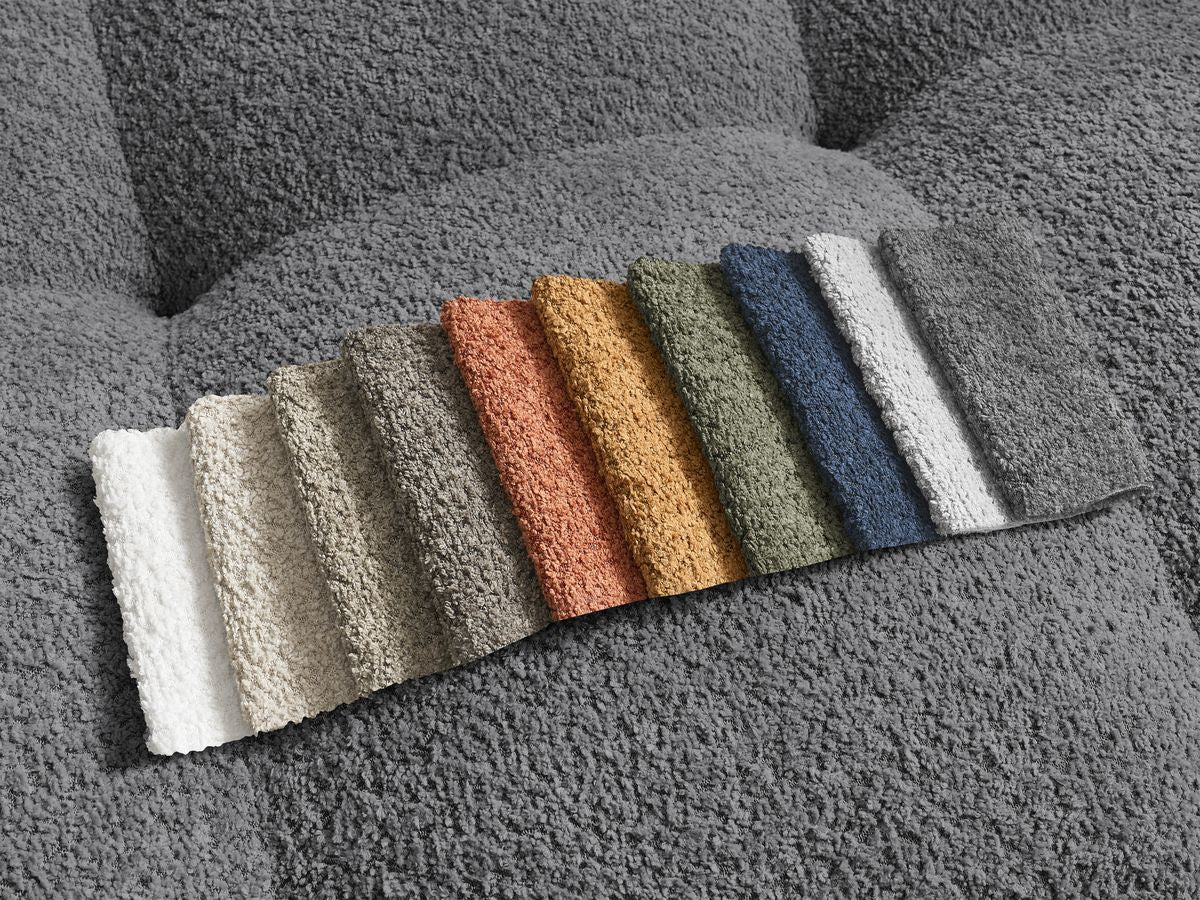 Anakin - Canapé D'Angle Réversible - Tissu Bouclette - 2 Coussins