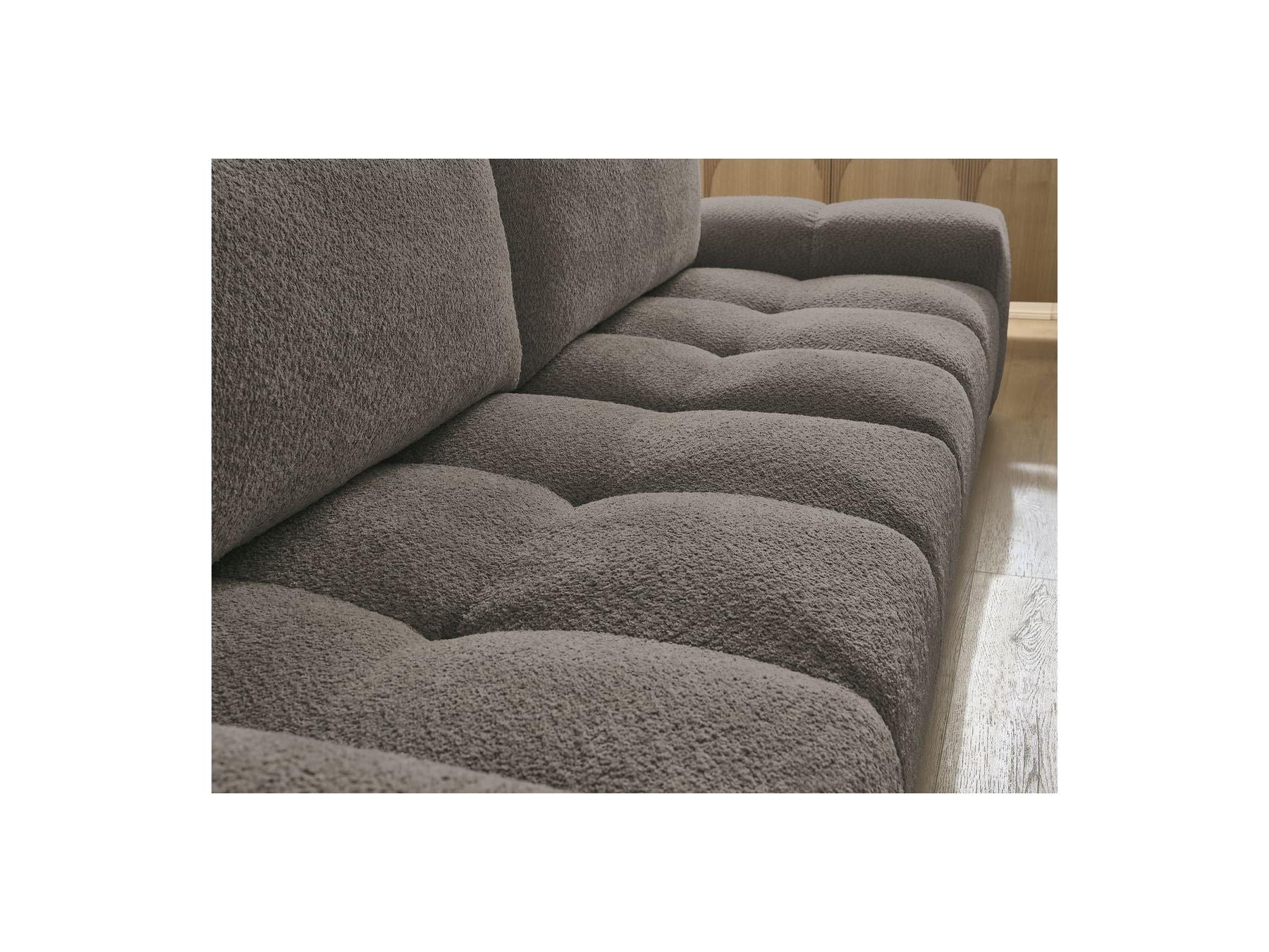 Anakin - Straight Convertible Sofa with Storage - Bouclé Fabric - 2 Cushions
