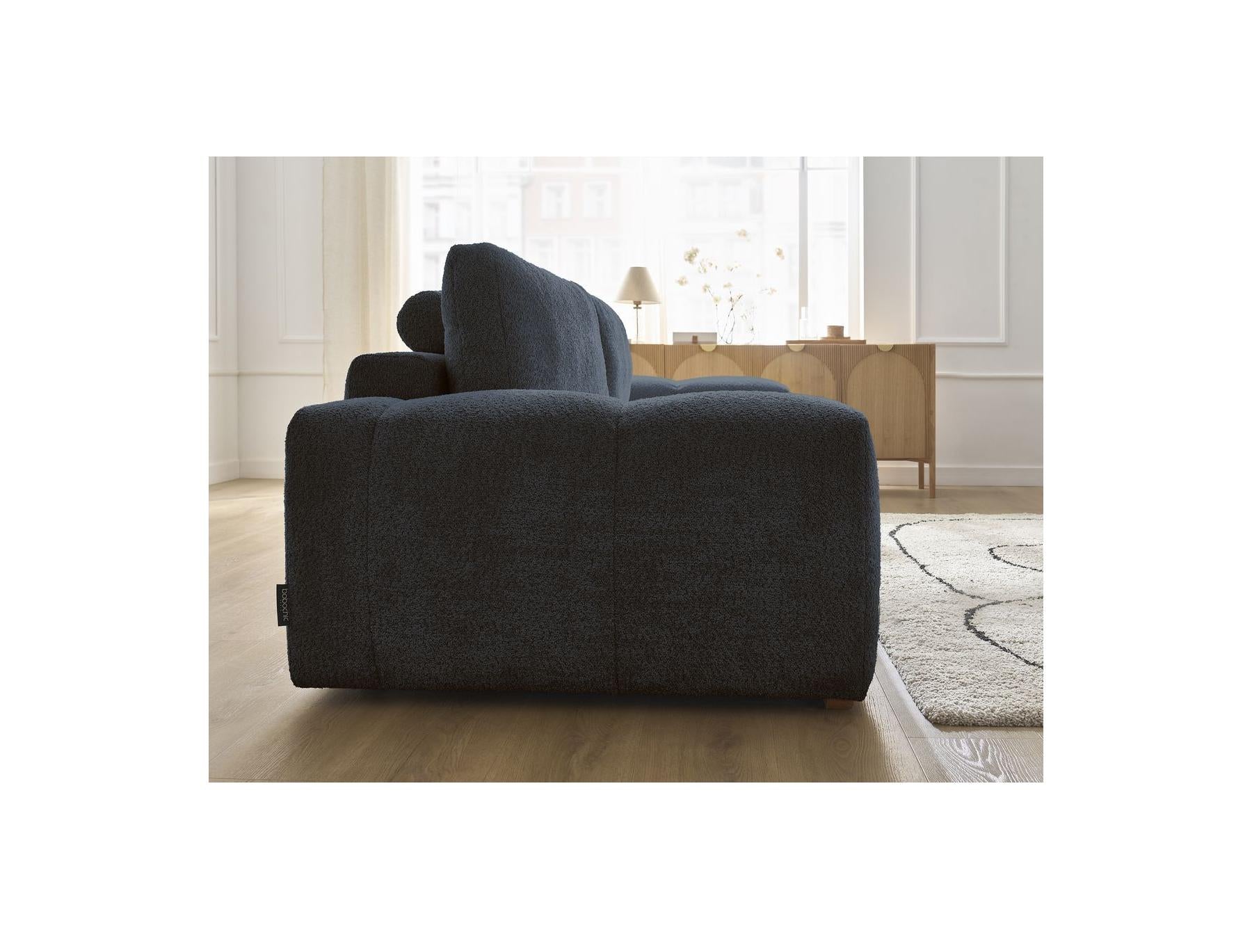 Anakin - Straight Convertible Sofa with Storage - Bouclé Fabric - 2 Cushions