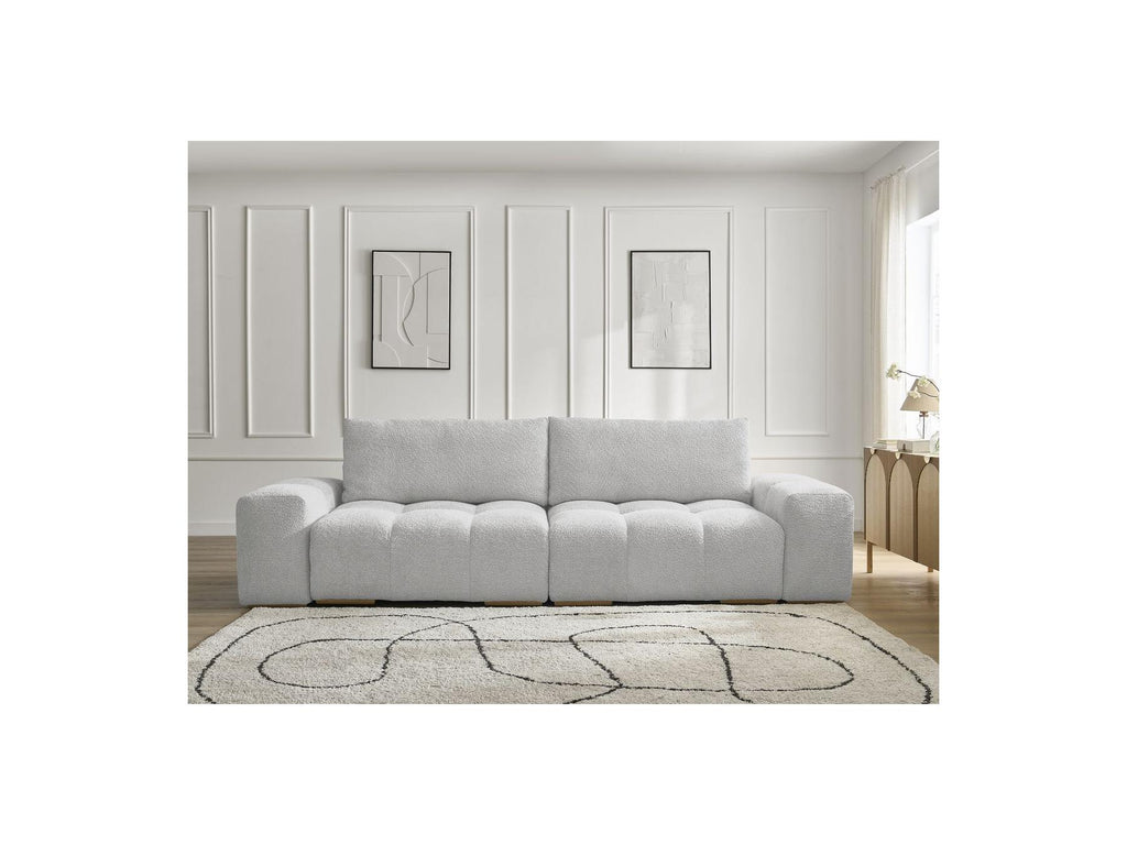 Anakin - Straight Convertible Sofa with Storage - Bouclé Fabric - 2 Cushions