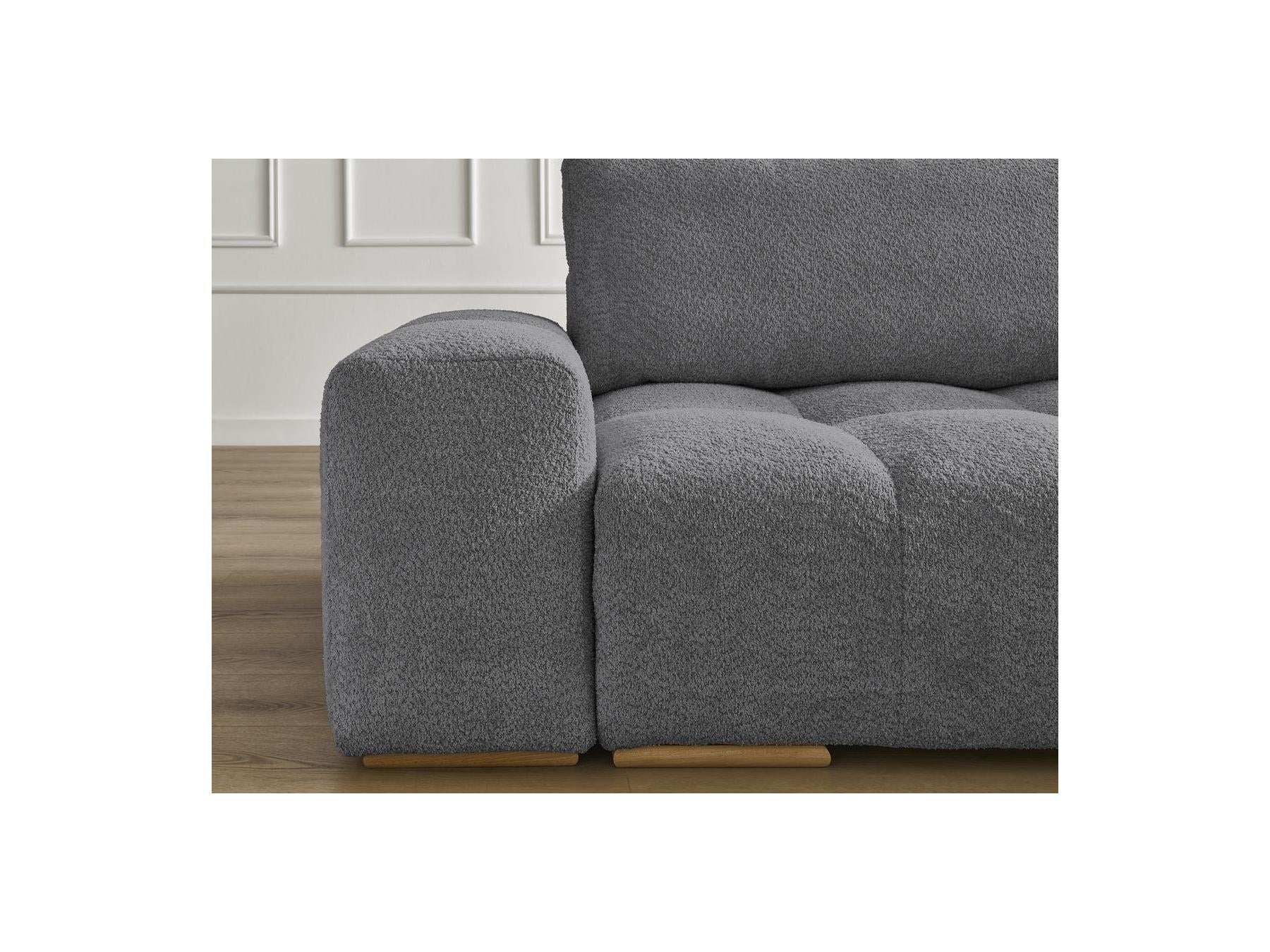Anakin - Straight Convertible Sofa with Storage - Bouclé Fabric - 2 Cushions