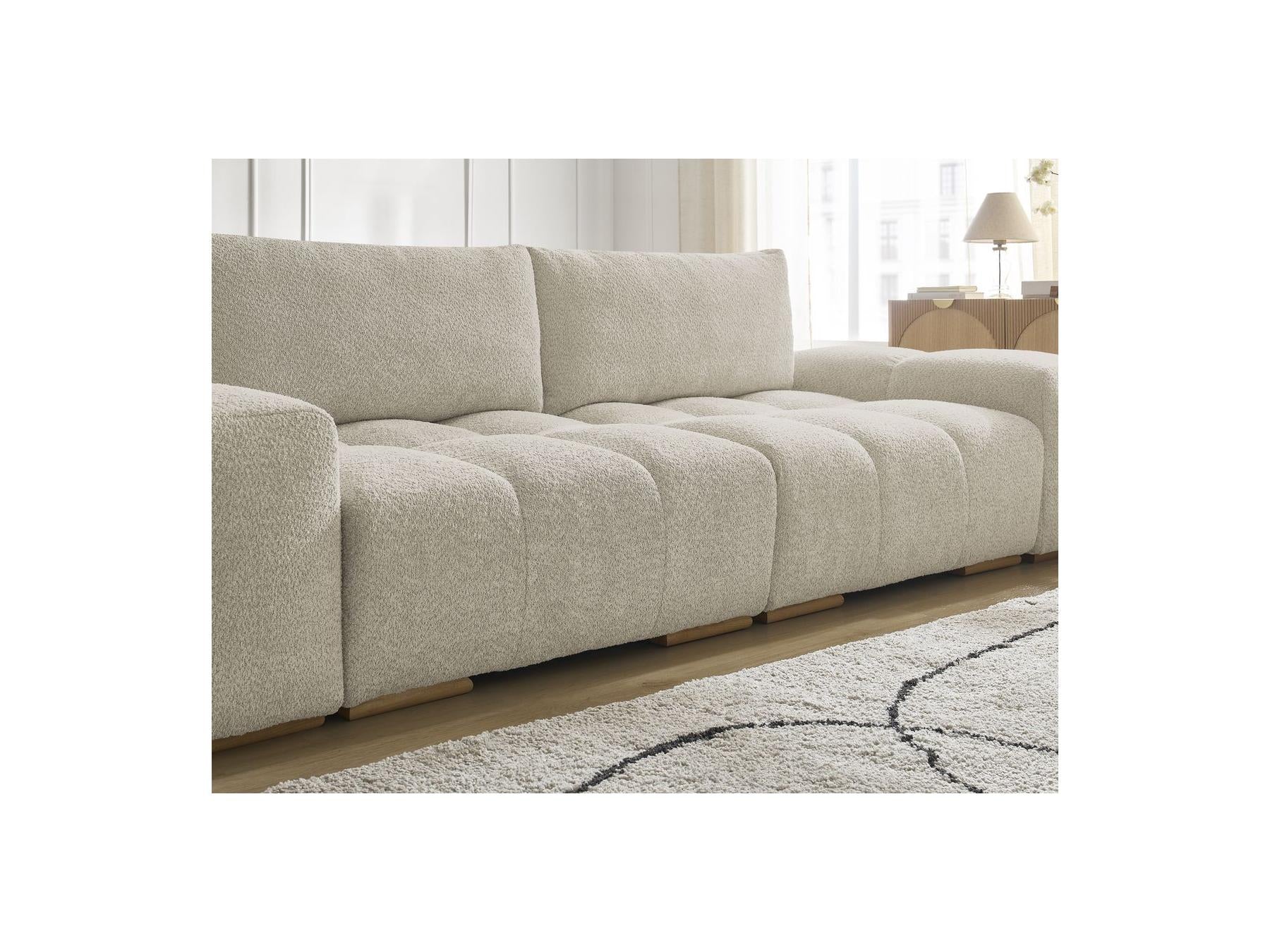 Anakin - Straight Convertible Sofa with Storage - Bouclé Fabric - 2 Cushions