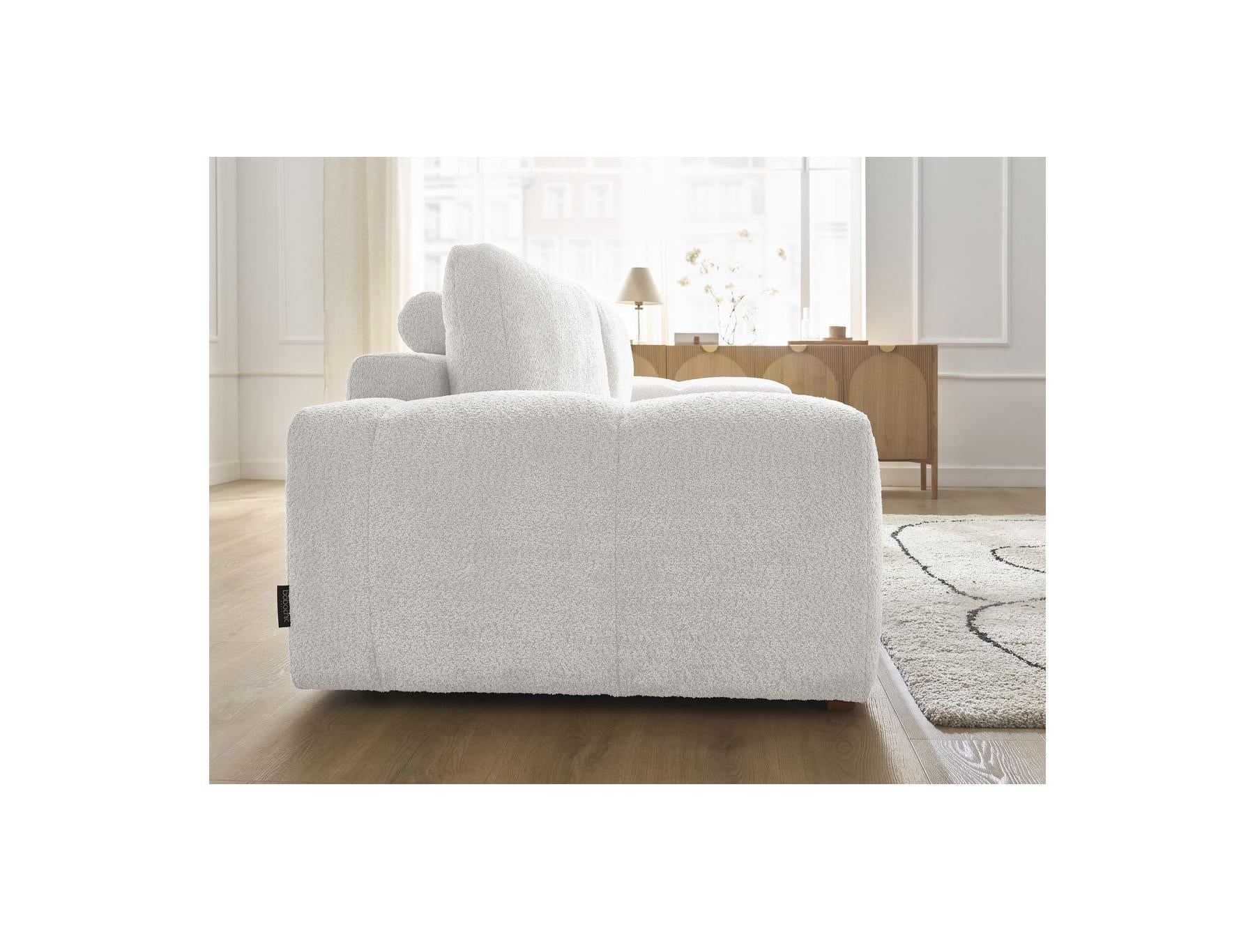 Anakin - Straight Convertible Sofa with Storage - Bouclé Fabric - 2 Cushions