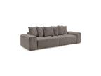 Anakin - Canapé Droit Convertible Coffre - Tissu Bouclette - 6 Coussins