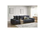 Anakin - Canapé Droit Convertible Coffre - Tissu Bouclette - 6 Coussins