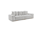 Anakin - Canapé Droit Convertible Coffre - Tissu Bouclette - 6 Coussins