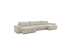Anakin - Canapé Panoramique Convertible Coffre - Tissu Bouclette - 3 Coussins