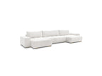 Anakin - Canapé Panoramique Convertible Coffre - Tissu Bouclette - 3 Coussins