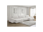 Anakin - Canapé Panoramique Convertible Coffre - Tissu Bouclette - 3 Coussins