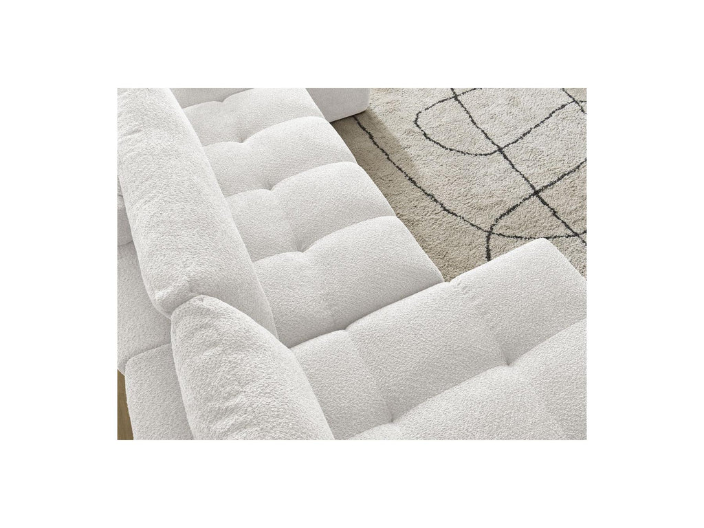 Anakin - Canapé Panoramique Convertible Coffre - Tissu Bouclette - 3 Coussins