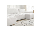 Anakin - Canapé Panoramique Convertible Coffre - Tissu Bouclette - 3 Coussins