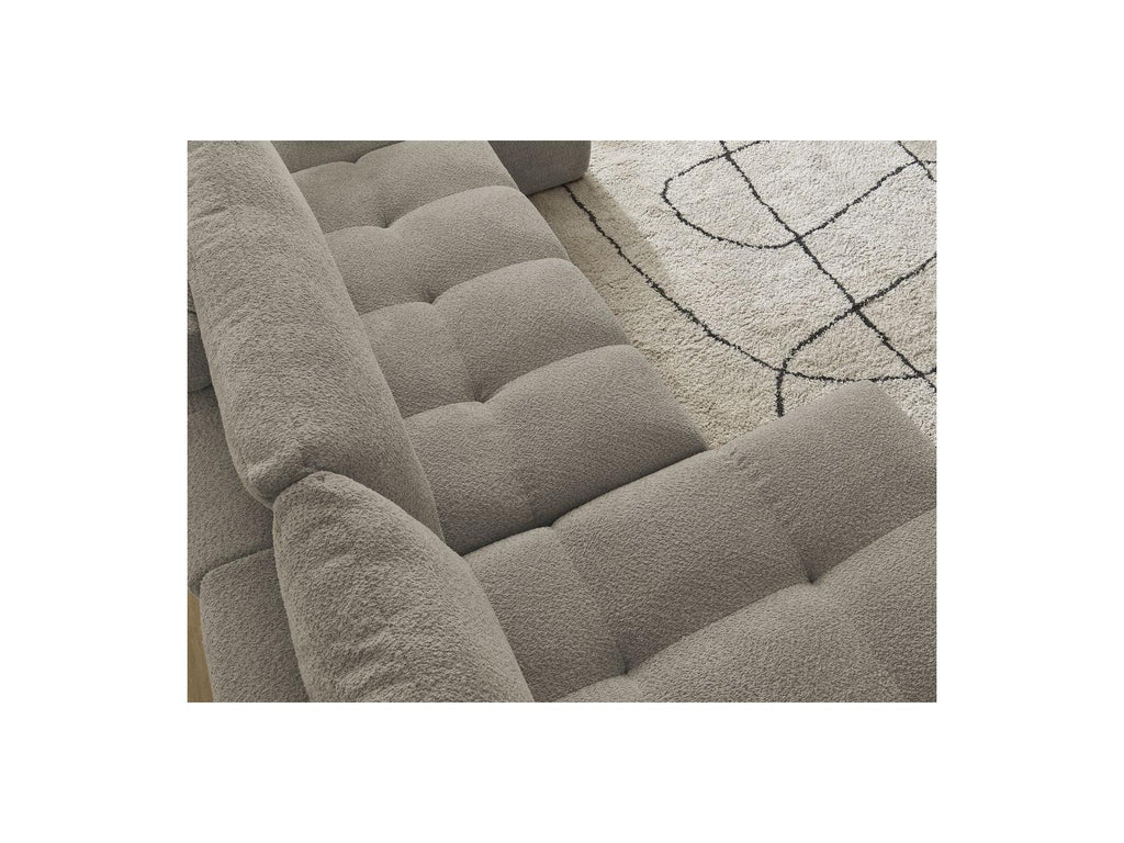 Anakin - Canapé Panoramique Convertible Coffre - Tissu Bouclette - 3 Coussins