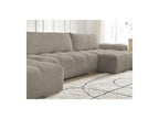 Anakin - Canapé Panoramique Convertible Coffre - Tissu Bouclette - 3 Coussins