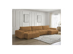 Anakin - Canapé Panoramique Convertible Coffre - Tissu Bouclette - 3 Coussins