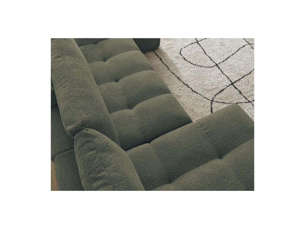 Anakin - Canapé Panoramique Convertible Coffre - Tissu Bouclette - 3 Coussins