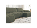 Anakin - Canapé Panoramique Convertible Coffre - Tissu Bouclette - 3 Coussins