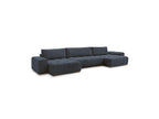 Anakin - Canapé Panoramique Convertible Coffre - Tissu Bouclette - 3 Coussins
