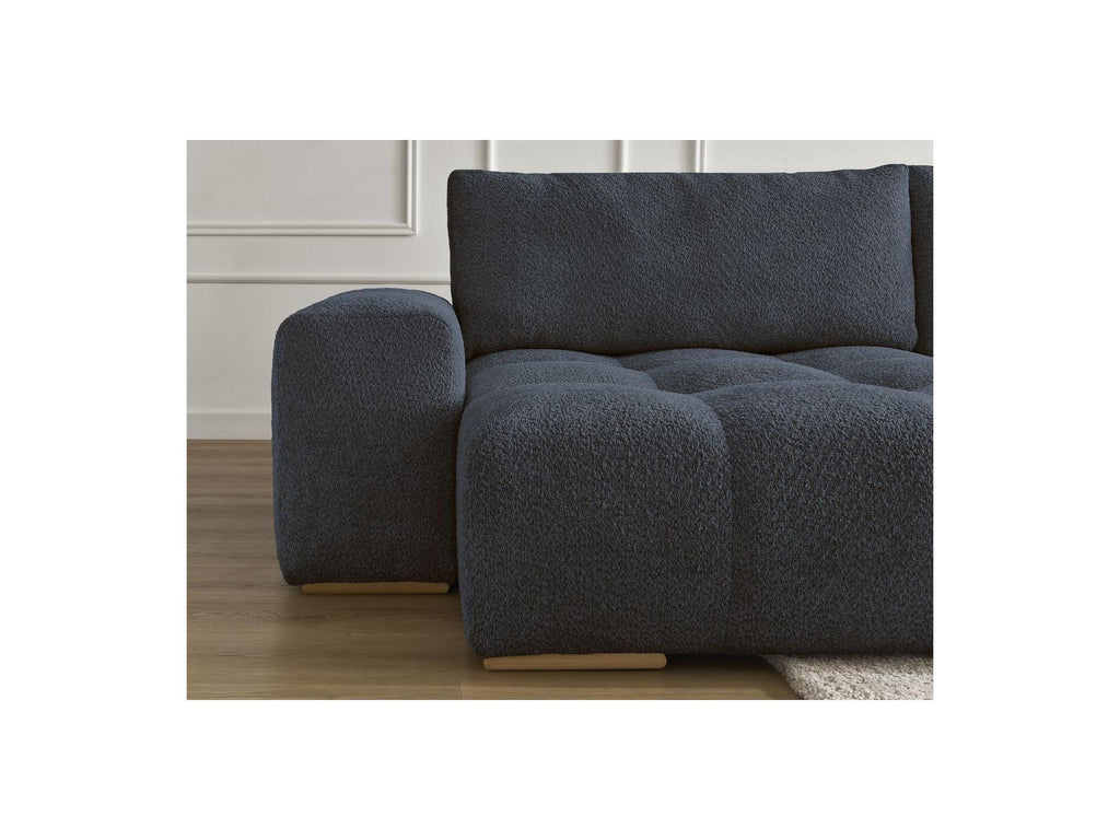 Anakin - Canapé Panoramique Convertible Coffre - Tissu Bouclette - 3 Coussins