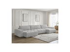 Anakin - Canapé Panoramique Convertible Coffre - Tissu Bouclette - 3 Coussins