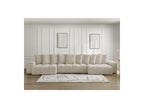 Anakin - Canapé Panoramique Convertible Coffre - Tissu Bouclette - 10 Coussins