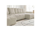 Anakin - Canapé Panoramique Convertible Coffre - Tissu Bouclette - 10 Coussins