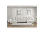 Anakin - Canapé Panoramique Convertible Coffre - Tissu Bouclette - 10 Coussins
