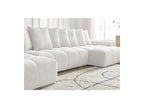 Anakin - Canapé Panoramique Convertible Coffre - Tissu Bouclette - 10 Coussins
