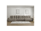 Anakin - Canapé Panoramique Convertible Coffre - Tissu Bouclette - 10 Coussins