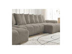 Anakin - Canapé Panoramique Convertible Coffre - Tissu Bouclette - 10 Coussins