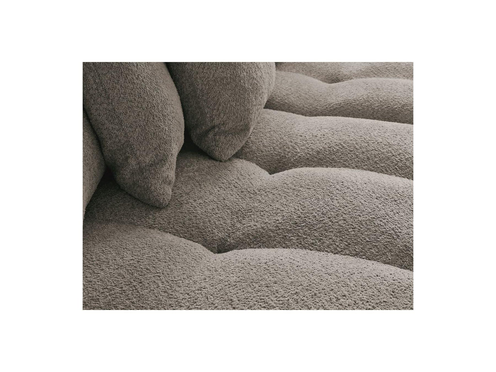 Anakin - Canapé Panoramique Convertible Coffre - Tissu Bouclette - 10 Coussins