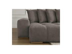 Anakin - Canapé Panoramique Convertible Coffre - Tissu Bouclette - 10 Coussins