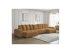 Anakin - Canapé Panoramique Convertible Coffre - Tissu Bouclette - 10 Coussins