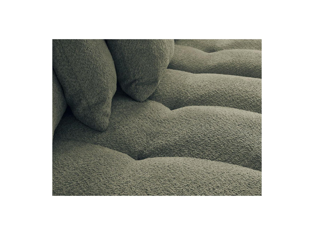 Anakin - Canapé Panoramique Convertible Coffre - Tissu Bouclette - 10 Coussins