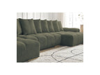 Anakin - Canapé Panoramique Convertible Coffre - Tissu Bouclette - 10 Coussins
