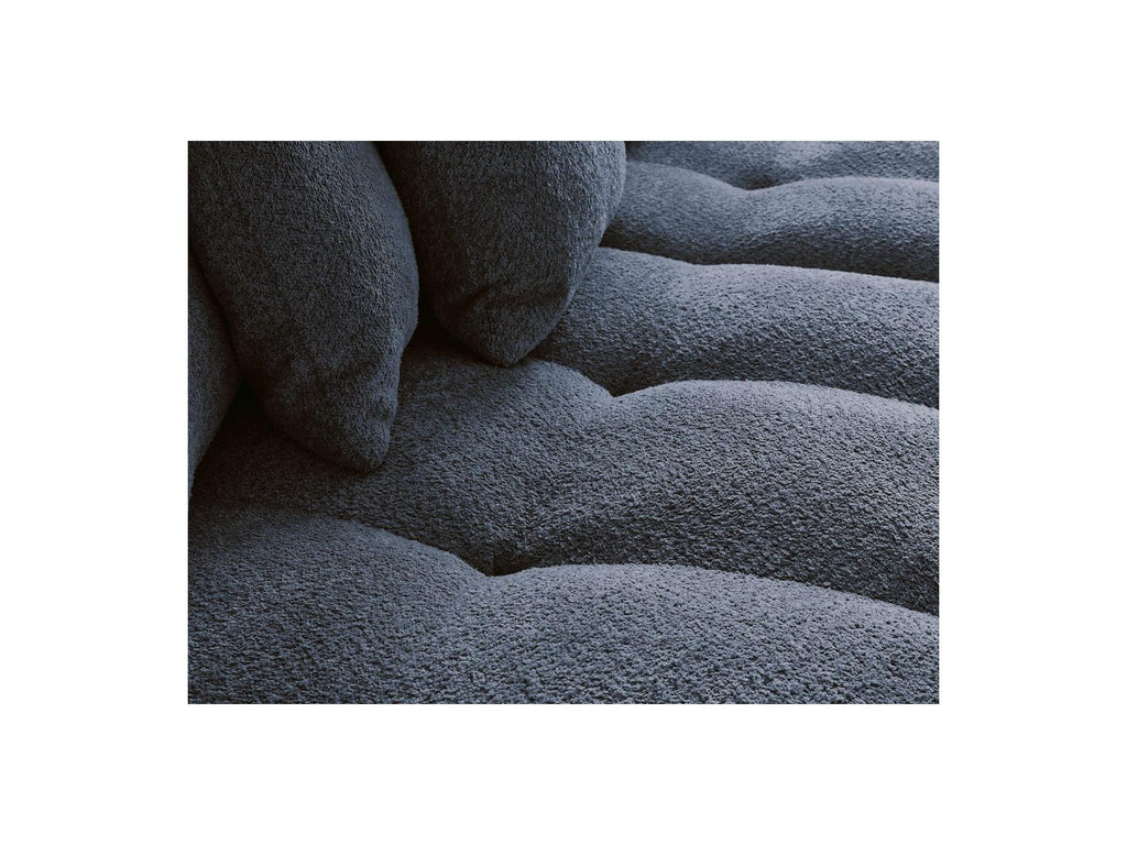 Anakin - Canapé Panoramique Convertible Coffre - Tissu Bouclette - 10 Coussins
