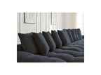 Anakin - Canapé Panoramique Convertible Coffre - Tissu Bouclette - 10 Coussins