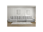 Anakin - Canapé Panoramique Convertible Coffre - Tissu Bouclette - 10 Coussins