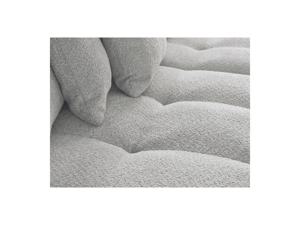 Anakin - Canapé Panoramique Convertible Coffre - Tissu Bouclette - 10 Coussins