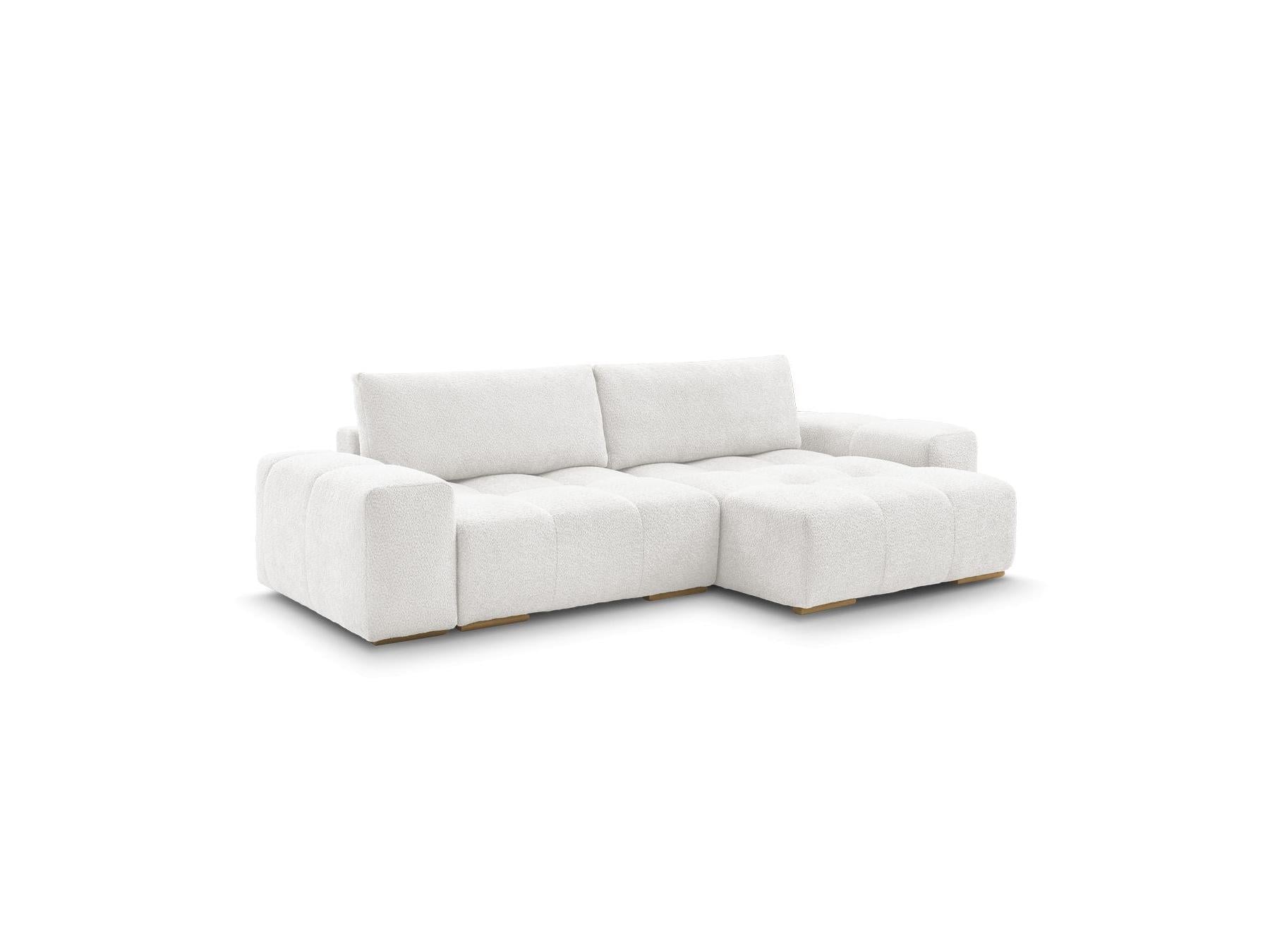 Anakin - Canapé D'Angle Convertible Réversible Coffre - Tissu Bouclette - 2 Coussins
